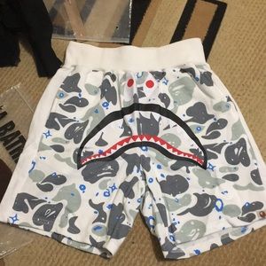 Bape white galaxy shorts